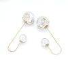 Front and Back Double Pearl Earrings – Silver