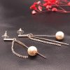 Golden Long Drop Earrings AD Zircon with Pearl