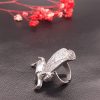 Oxidized Silver Tone Adjustable Horse Ring