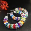 Multicolor Beaded Hoop Earrings