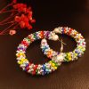 Multicolor Beaded Hoop Earrings