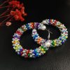 Multicolor Beaded Hoop Earrings