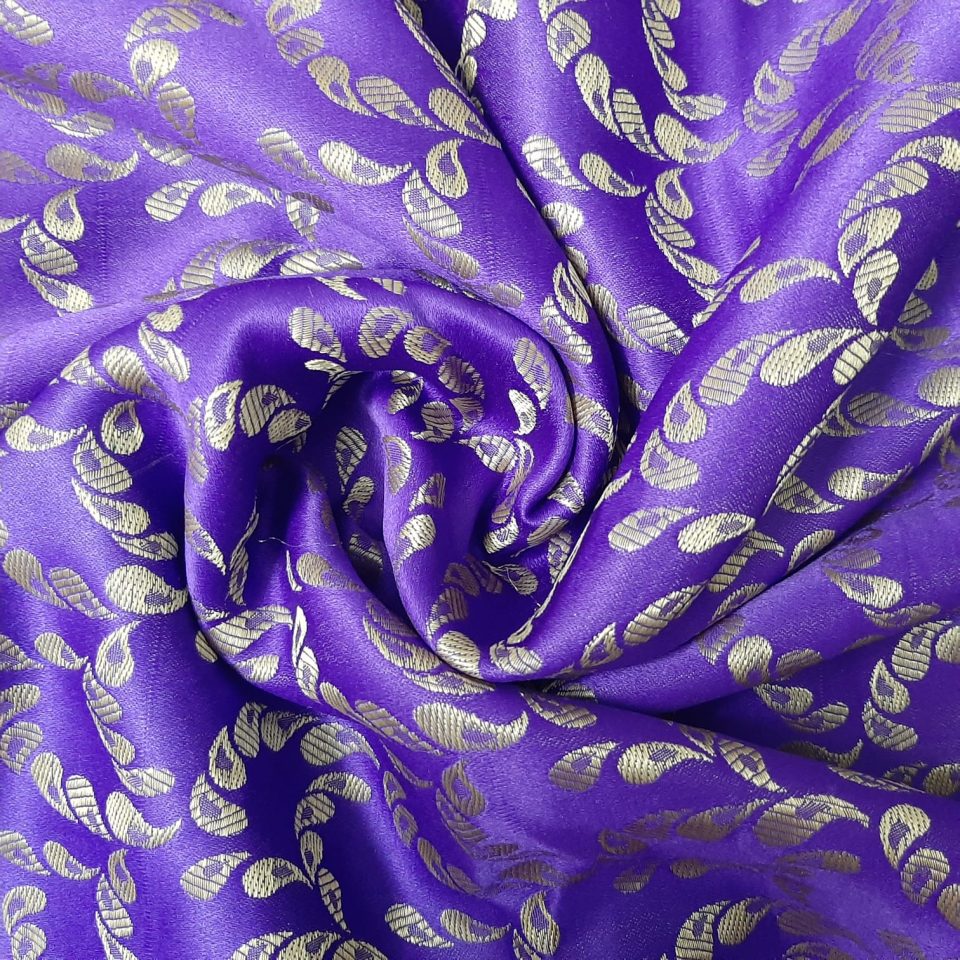 banarasi silk cotton brocade purple