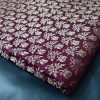 Wine Banarasi Brocade Silk Cotton Blend Fabric