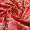 Red Banarasi Brocade Silk Cotton Blend Fabric