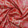 Red Banarasi Brocade Silk Cotton Blend Fabric