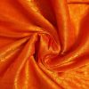 Dark Orange Brocade Satin Silk Cotton Blend Fabric