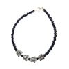 Black Beads Nazarbattu Anklet with Butterfly Charms