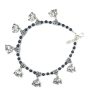 Elephant Charm Anklet with Black Pearls