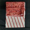 White Soft Cotton Printed Fabric ( 2.5 Meter) Red & Gold Line For Women