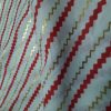 White Soft Cotton Printed Fabric ( 2.5 Meter) Red & Gold Line For Women