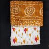 White Soft Cotton Red & Yellow Print Fabric ( 2.5 Meter) For Women