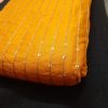 Soft Rayon Fabric (Orange)  with Sequin Work ( 2.5 m ) for Women