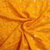 Soft Rayon Fabric (Orange)  with Sequin Work ( 2.5 m ) for Women