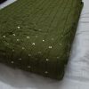 Soft Rayon Fabric (Mehndi Green) with Sequin Work ( 2.5 m ) for Women