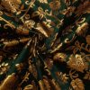 Brocade Fabric Jacquard Lehnga Dark Green Fabric