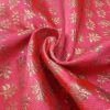 Banarasi Brocade Fabric Pink for Lehnga / Kurti with Flower Work