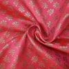 Banarasi Brocade Fabric Pink for Lehnga / Kurti with Flower Work