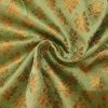 Banarasi Brocade Fabric Light Green Fabric with Work