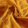 Banarasi Brocade Fabric Yellow Lehnga / Kurti Fabric with Flower Work for Women